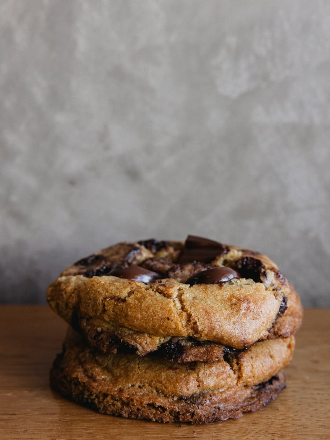 Stack of buckwheat chocolate chip cookies